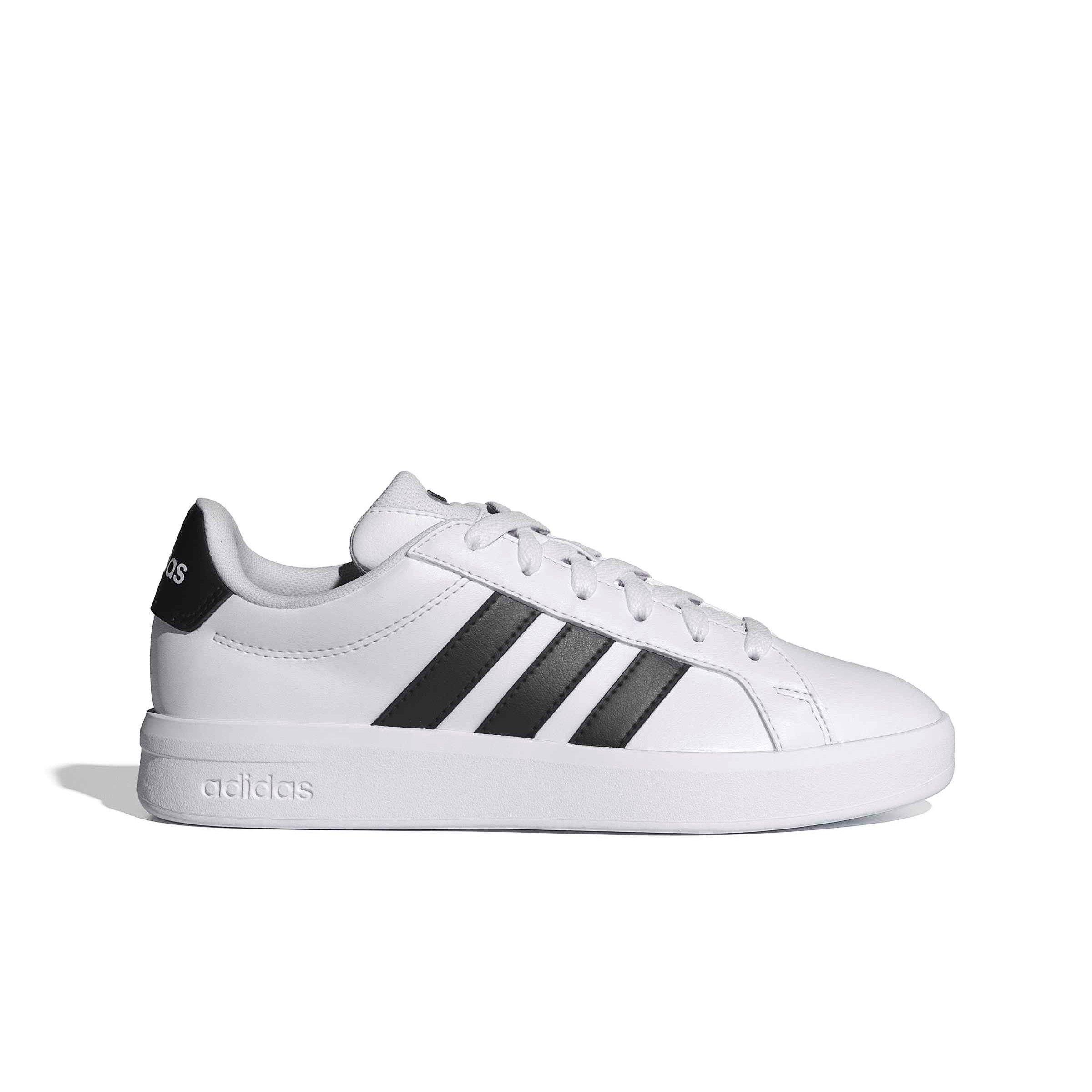 adidas Grand Court 3.0 "Ftwr White/Core Black/Ftwr White" Grade School Boys' Shoe - WHITE/BLACK/WHITE